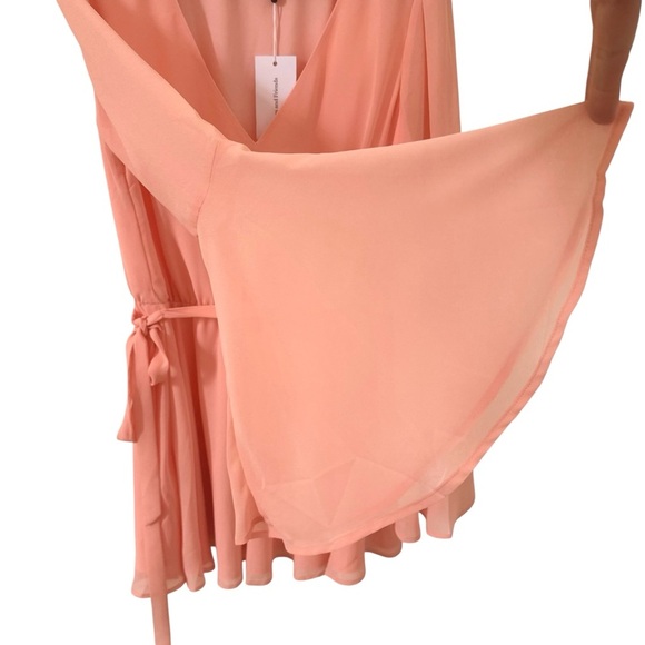 NWT Lovers and Friends Lila Chiffon Dress in "Peach Pink" Size M - Picture 6 of 12